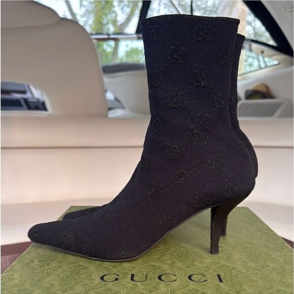 Gucci Black Heeled Boots with  Accents - Picture 12 of 15